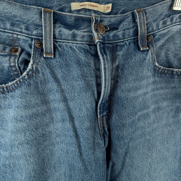 Levi's Premium Middy Straight Jeans Women 29 Blue Denim All Cotton Adult 31x30 - Picture 9 of 16
